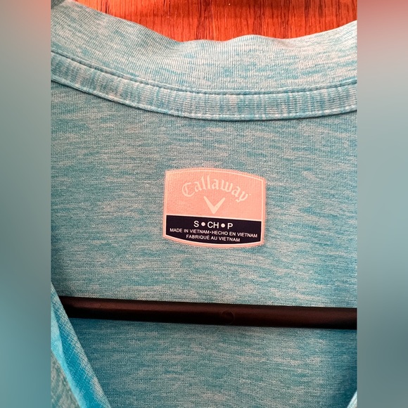 Callaway Womens Golf Top Polo Shirt Light Blue Short Sleeve Snap - Size S - Picture 3 of 4
